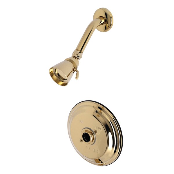 Shower Faucet, Polished Brass, Wall Mount